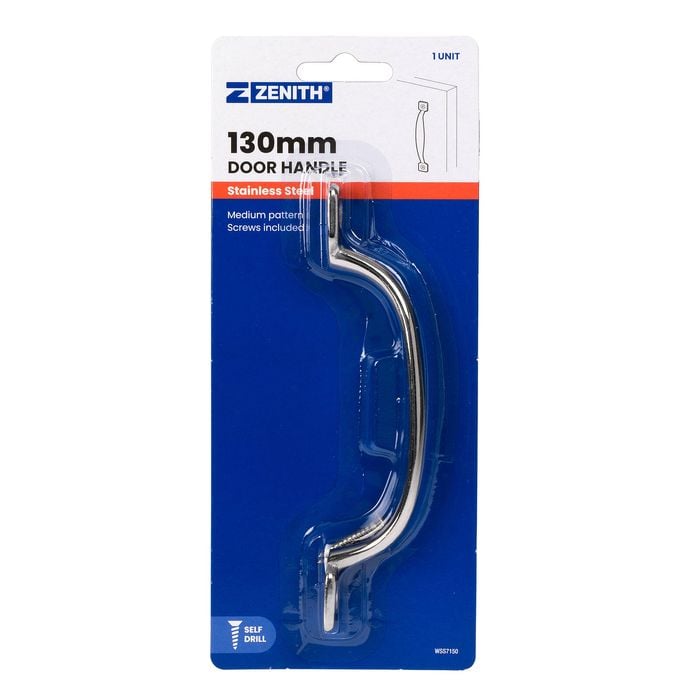 Zenith 130mm Stainless Steel D Shape Door Handle