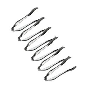 6x Partyware Stainless Steel Look-alike Salad Tongs Set 280mm Silver
