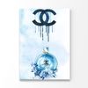 Luxury Blue Perfume with Flowers   Print 100% Australian Made 100 x 150cm  (Stretched)