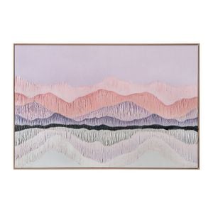 Urban Style Brushmarks Oil Painting Textured Pink Landscape