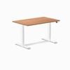 Desky Dual Sit to Stand Prime Oak Melamine Desk 120x75cm White Height Adjustable Legs