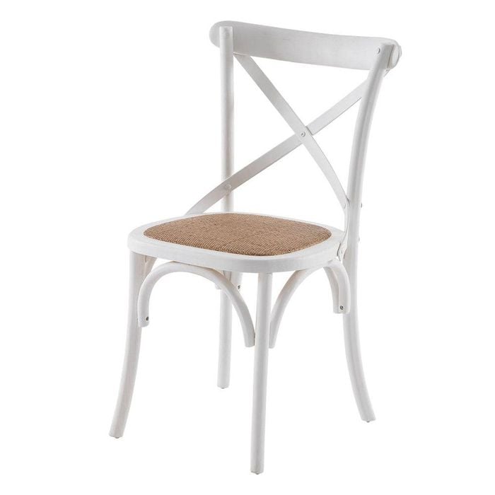 French Cross Dining Chair White