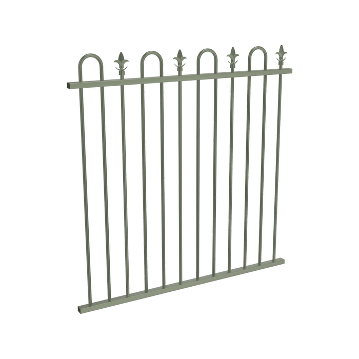 ProtectorAl 350 - 1200 x 1200mm Pale Eucalypt Aluminium Loop And Spear Pool Fence Panel