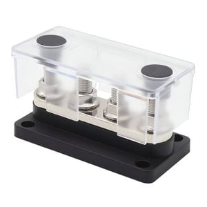 4 Gang 300a M8 Power Distribution Block Bus Bar Terminal Post Stud 12v Black