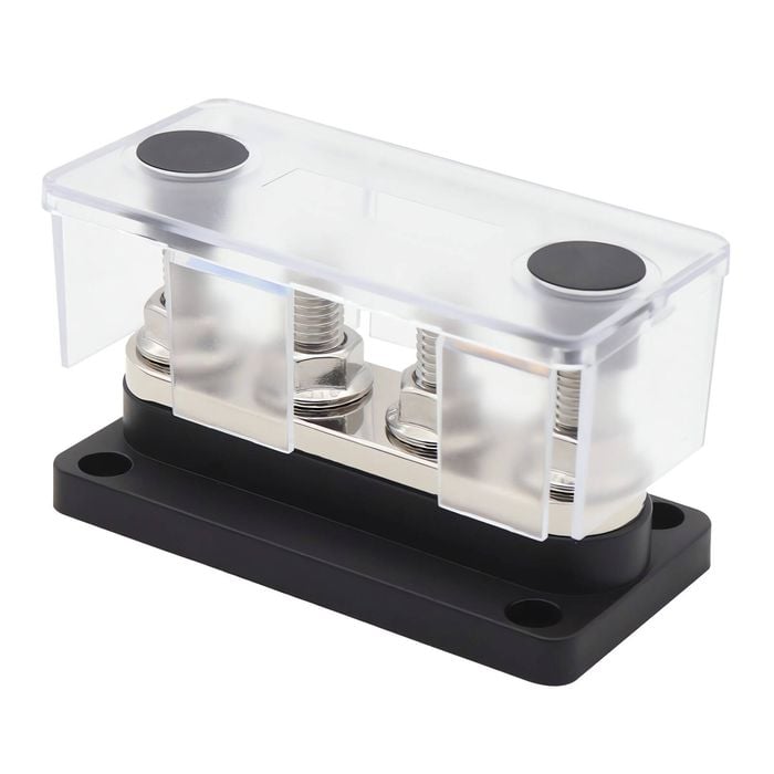 4 Gang 300a M8 Power Distribution Block Bus Bar Terminal Post Stud 12v Black