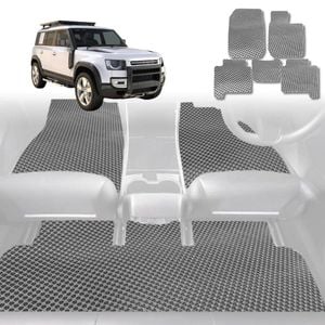 6D Diamond Car Floor Mats for Land Rover Defender 110 2020-Current-Full Set-Grey-Outback GT