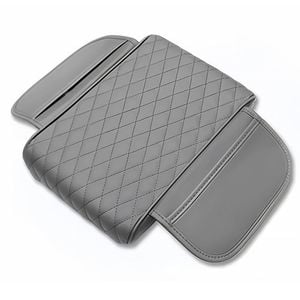 Catzon Car Console Armrest Cover Thickened Upgraded Microfiber Leather Arm Cushion-gray