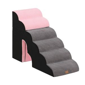 Tedi's Dog Stairs for High Bed, Adjustable Height 6 Steps Soft Memort Foam