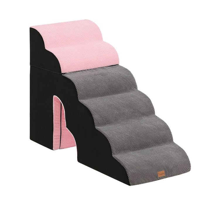 Tedi's Dog Stairs for High Bed, Adjustable Height 6 Steps Soft Memort Foam