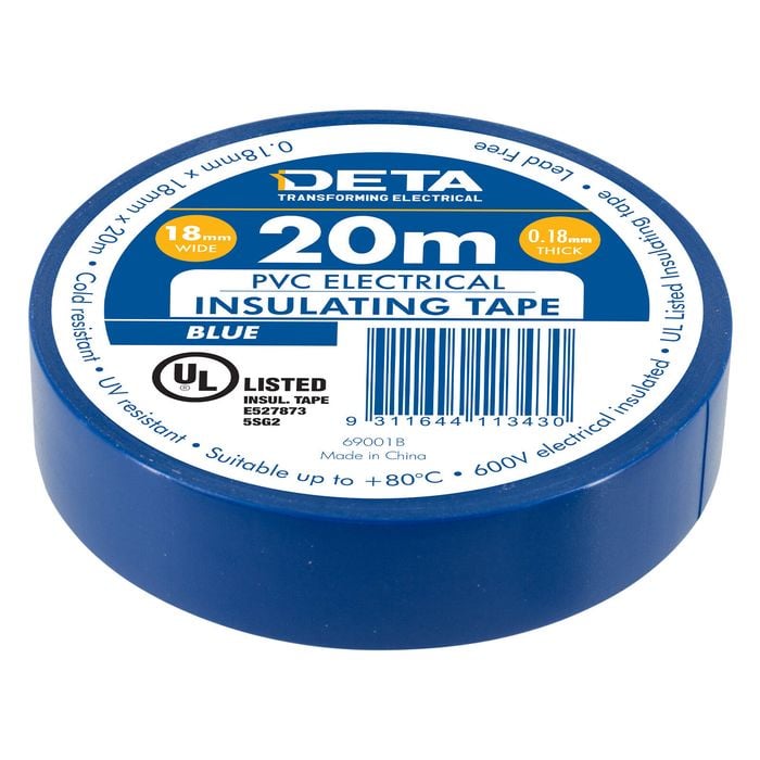DETA 20m 18mm Blue Insulation PVC Tape