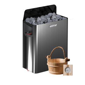 Harvia 8KW The Wall Black Steel Sauna Heater Package