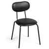 Ufurniture Dining Chairs Set of 2 PU Leather Kitchen Chair with Cushion Backrest & Metal Legs Black