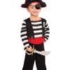 Striped Black And White Pirate Deckhand Boys Costume - 6-8