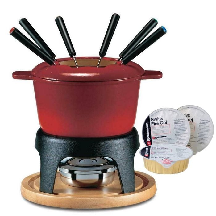 Swissmar Sierra 11pc Fondue Set Cherry Red + Swiss Fire Gel 88ml Set Of 3