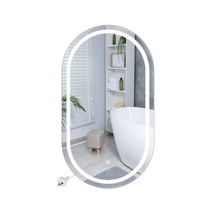 Emitto Bathroom Oval Led Touch Anti-fog Wall Mirror 50x90cm