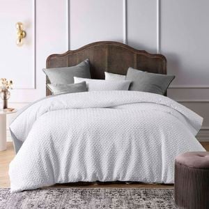 Accessorize Bedroom Collection Dotty Clip Jacquard White Quilt Cover Set