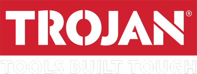Trojan tools built tough logo in white