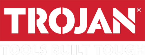 Trojan tools built tough logo in white