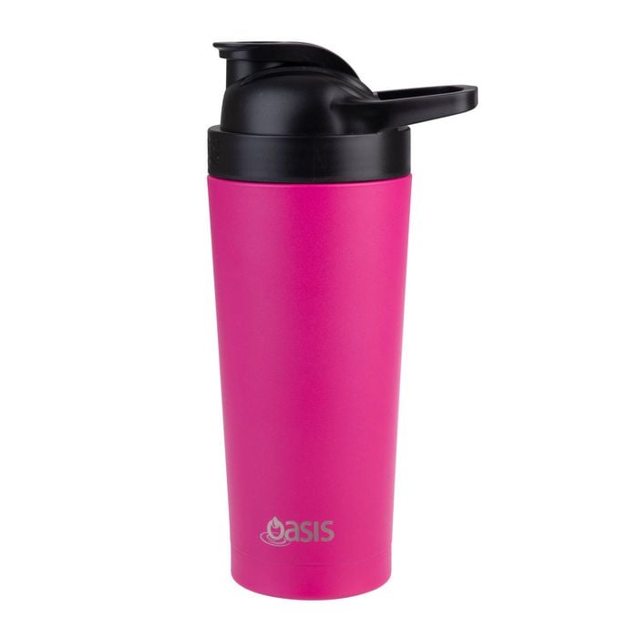 Oasis Stainless Steel Double Wall Insulated Protein Shaker 700ml - Fuchsia