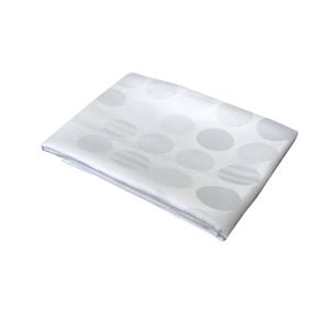 Jacquard Table Cloth White Circles 150 x 270 cm