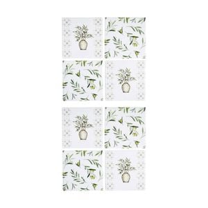 2x 4pc Lvd Decorative Olives Ceramic Square Drink Coasters Home Decor 10x10cm