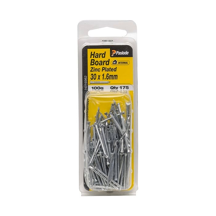 Paslode 30 x 1.6mm Zinc Plated Hard Board Nail - 175 Pack