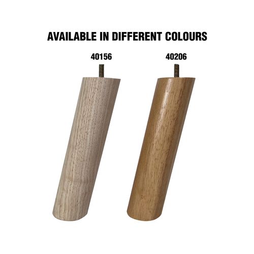 Adoored 60 x 60 x 250mm Round Angled Raw Wood Furniture Leg - Bunnings ...