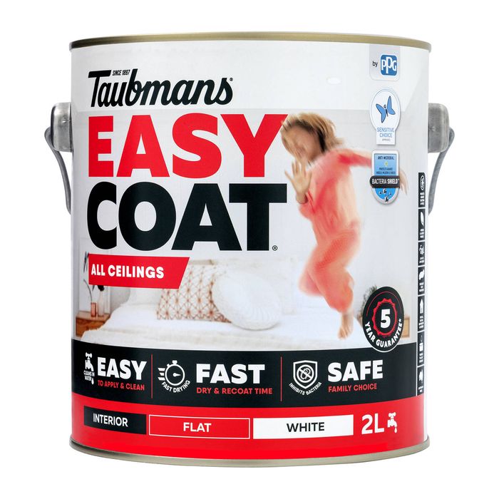 Taubmans 2L White Flat Easycoat Ceiling Paint