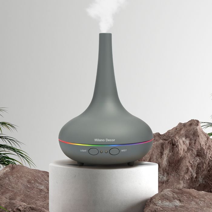 Essential Oil Diffuser Ultrasonic Humidifier 200ml 3 Oils Matte Grey 15 X 15 X 20cm