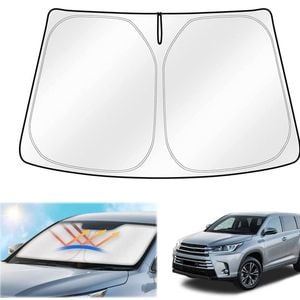 Windshield Sun Shade for Toyota Kluger 2014-2021 Blocks UV Rays Visor Protector Foldable Sunshade