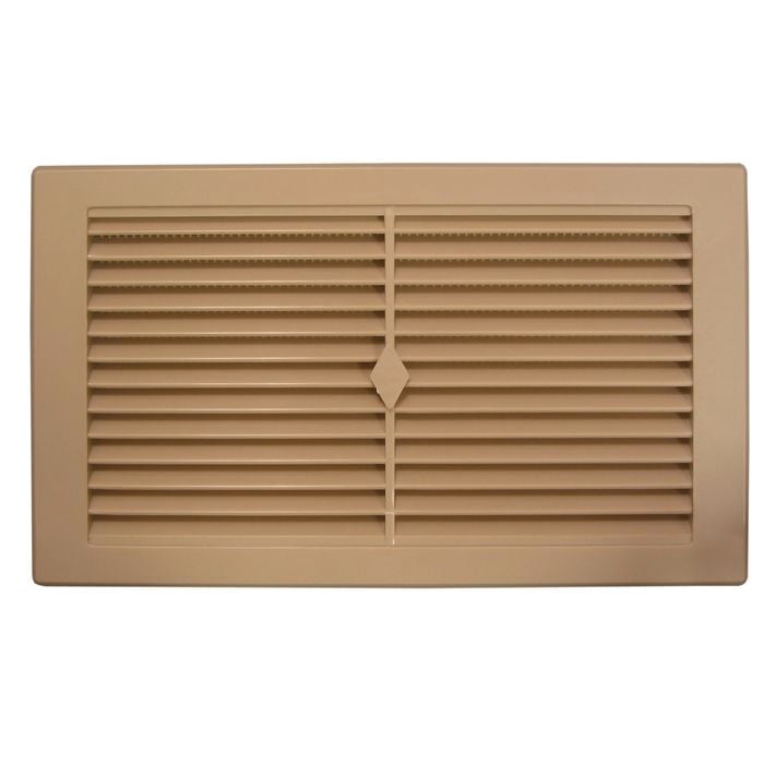 Haron 245 x 145mm Beige Plastic Wall Vent - With Mesh Backing