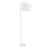 Cla Lighting Arriba Drum Shade With Marble Base Height Adjustable Floor Lamp White