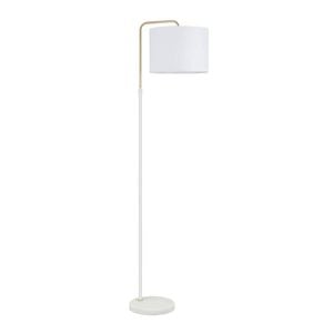 Cla Lighting Arriba Drum Shade With Marble Base Height Adjustable Floor Lamp White