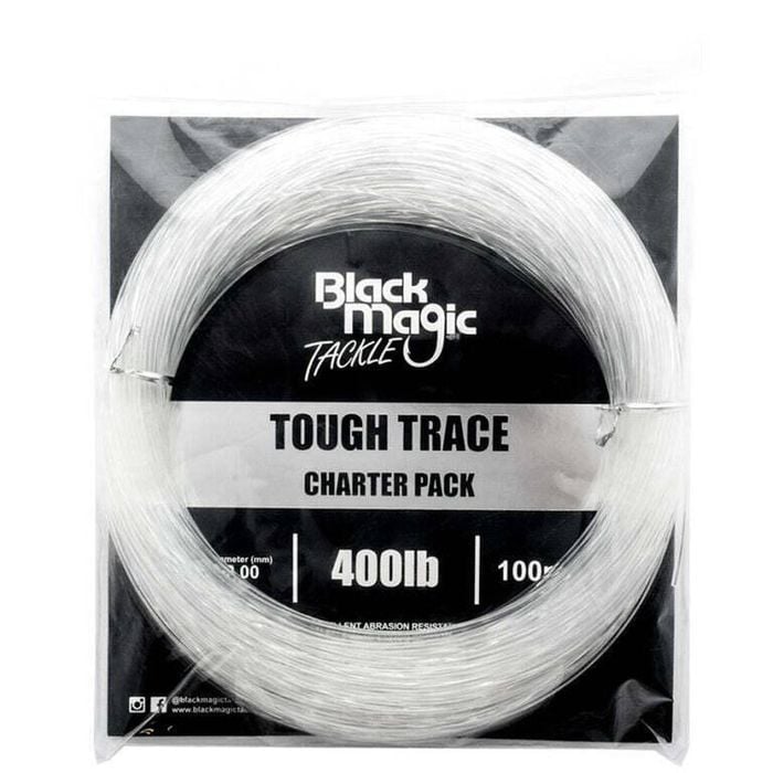 Black Magic Tough Trace Monofilament Fishing Leader 400lb Charter Pack