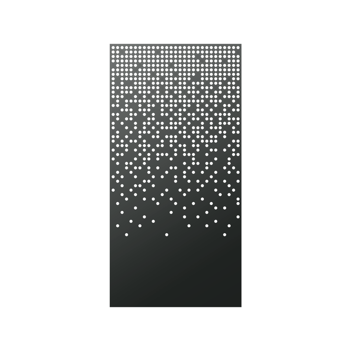 Walpix 1775 x 875 x 2.0mm Perforated Aluminium Decorative Screen Folded Profile Snowflakes - Charcoal