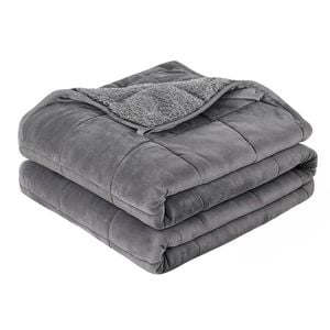 Giselle 9KG Weighted Blanket Adults Kid Anti Anxiety Gravity Blankets Sherpa Fleece Grey