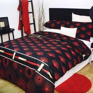 Essentially Home Living Fan Shape Black Quilt Cover Set Single