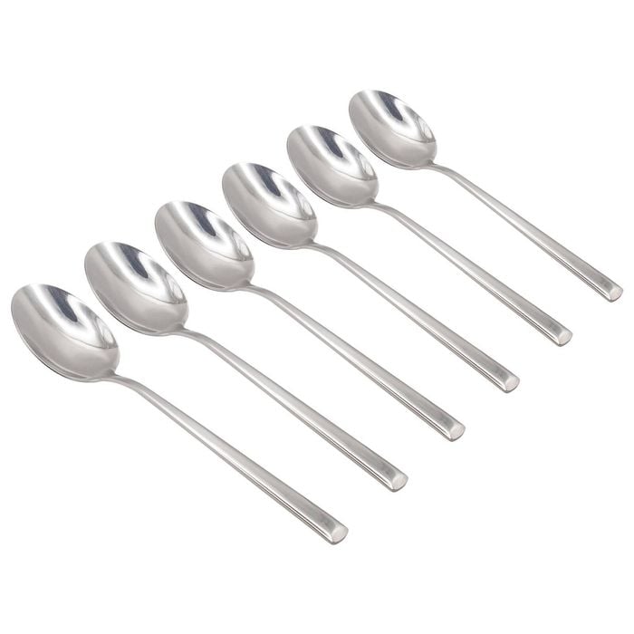 Tondo Stainless Steel Dessert Spoons - 21cm - 12x Durable Rust Resistant Stainless Steel Dishwasher Safe Flatware Set
