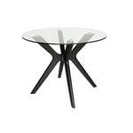 SK Designer Living | Doreen Collection | Round Glass Dining Table | Black | 100cm