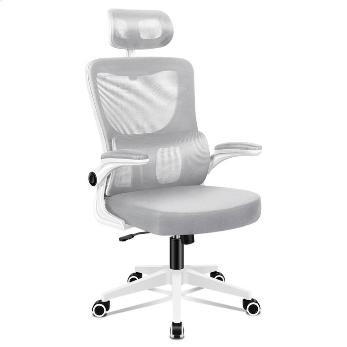 ALFORDSON Office Desk Chair Mesh White Grey - Bunnings Australia