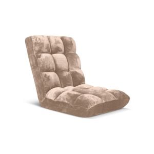 SOGA Adjustable Foldable Floor Recliner Chair Light Apricot