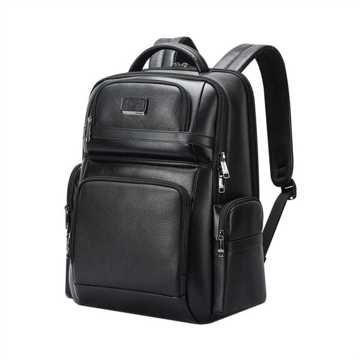BOPAI Luxury leather waterproof Anti-Theft USB charge Business Laptop Backpack