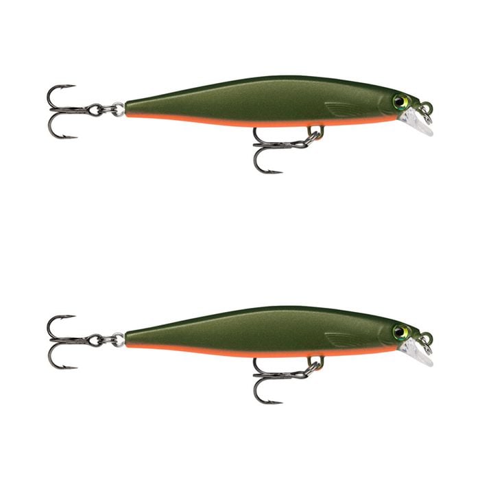 2x Rapala 7cm Shadow Rap Slow Sink Shallow Jerkbait Fishing Lure -Green Army UV