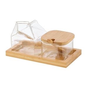 Leaf & Bean Glass Milk & Sugar Set
