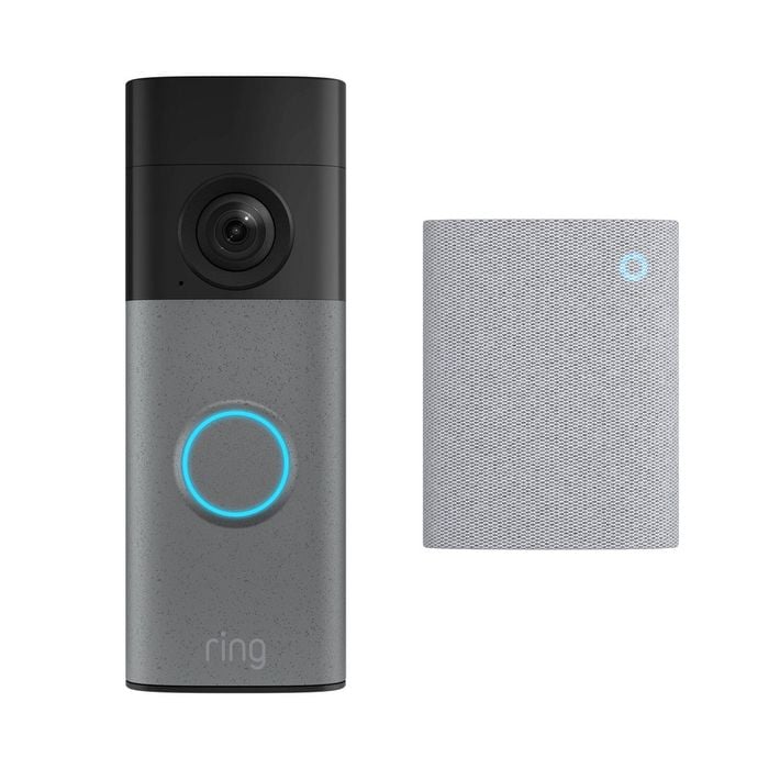 Ring Speckled Grey Battery Video Doorbell (2nd Gen) and Chime (3rd Gen)