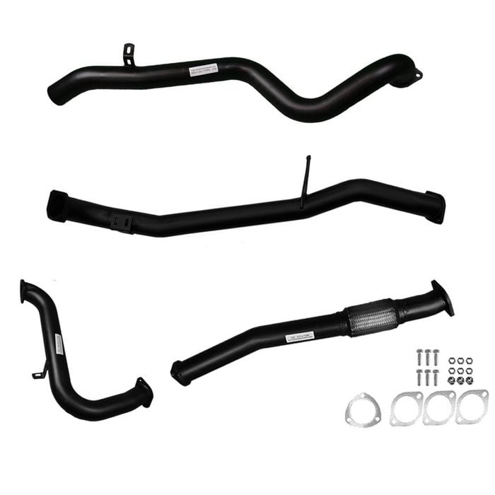 Ignite Exhausts Turbo Back For Nissan Gu Patrol 3l Leaf Spring Ute 3" No Cat With Pipe Black Aluminised Steel