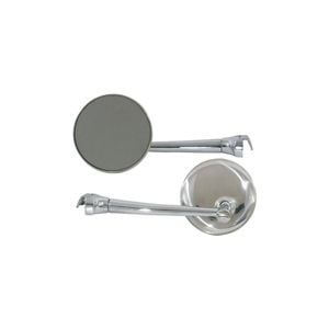 Chrome 3" Round Peep Mirror with Anti-Glare Glass, Universal Door Mount, Pair