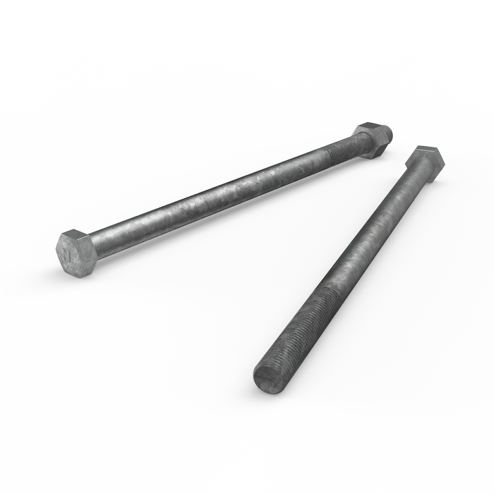 ZENITH M16 x 300mm Hot Dip Galvanised Hex Head Bolts and Nuts - Each