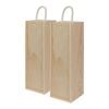 Harbour Housewares Wooden Champagne Wine Boxes - Single Bottle - Natural - Pack of 2