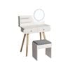 Levede 3 LED Light Colours Makeup Mirror Dressing Table Stool Set